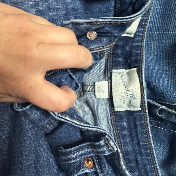 American Threads Distressed Light and Medium Blue Jean Shorts - Picture 3 of 9